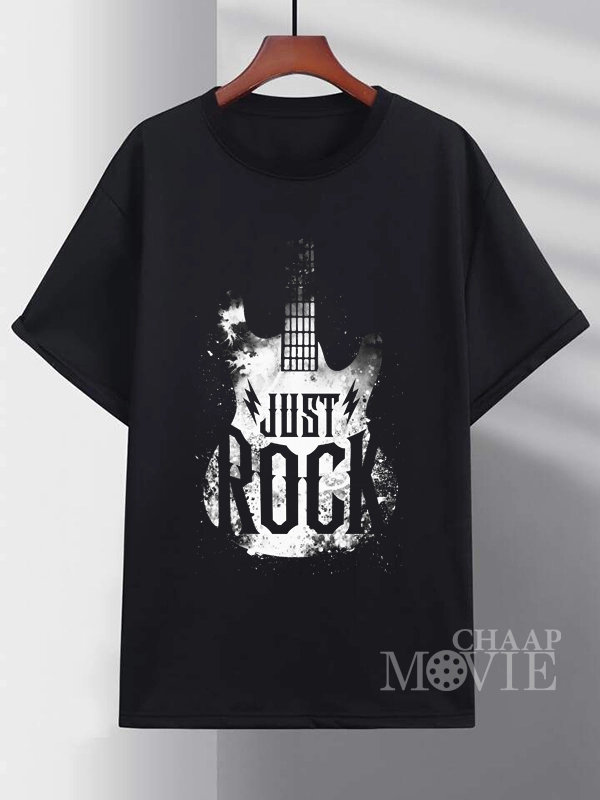 تیشرت نخ پنبه در جه با چاپ DTF طرح راک Rock
